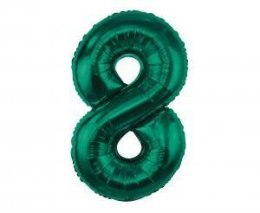 Balon foliowy, cyfra 8, zieleń butelkowa, 85 cm