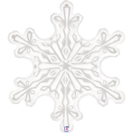 Balon foliowy, płatek śniegu, transparentny, 97 cm