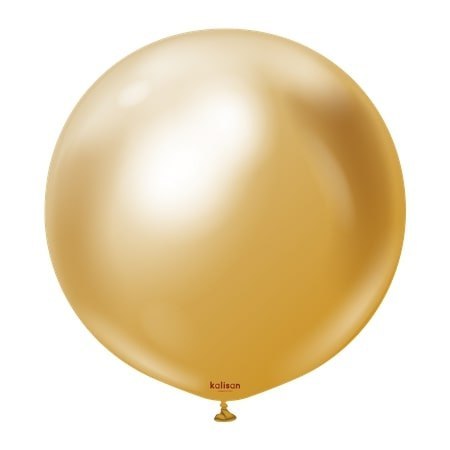 Balony lateksowe Mirror Gold, złoty, 60cm, 2 szt.