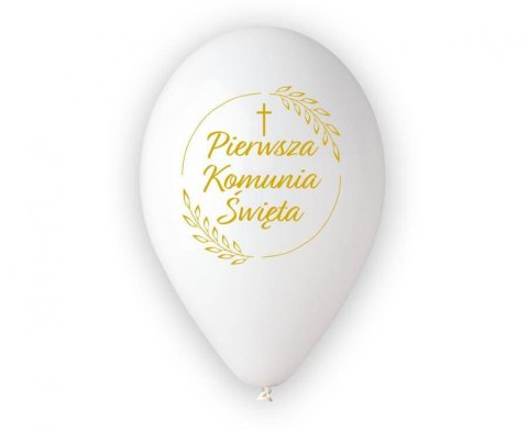 Balony lateksowe, Pierwsza Komunia Św. (kłosy) 30cm, 5 szt.