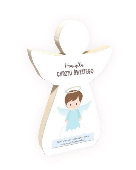 Drewniana figurka Pamiątka Chrztu Świętego, chłopiec