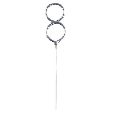 Zimne ognie srebrna cyfra 8, 17cm
