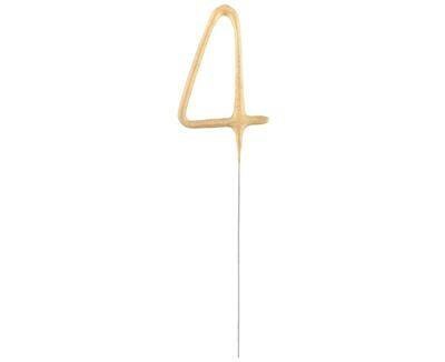 Zimne ognie złota cyfra 4, 17cm