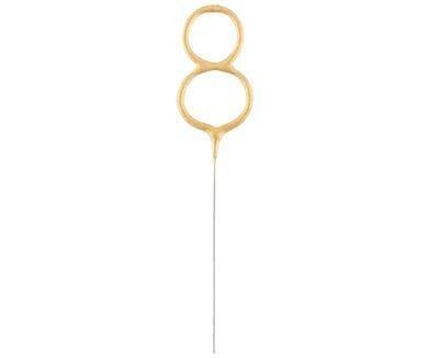 Zimne ognie złota cyfra 8, 17cm