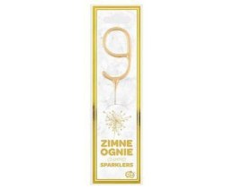 Zimne ognie złota cyfra 9, 17cm