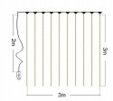 Kurtyna świetlna Led 3x3m biały ciepły sterowanie