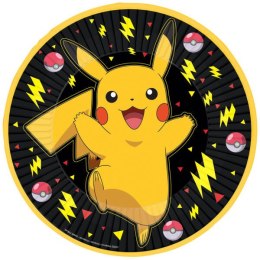 Talerzyki papierowe Pokemon Pikachu, 18 cm, 8 szt.