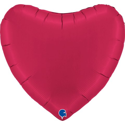 Balon Foliowy Czerwone Serce Satin Cherry 91cm, Satynowe Grabo