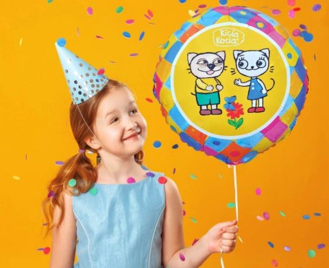 Balon foliowy Bajka Kicia Kocia i Pacek, 18 cali, 46cm