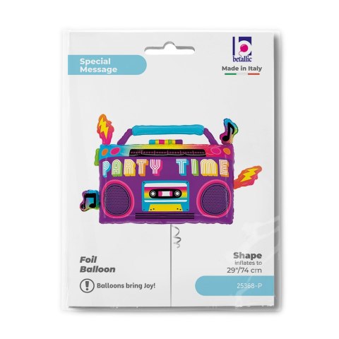 Balon foliowy Boombox, Fioletowy, 72 cm