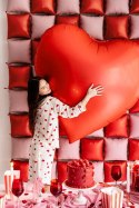 Balon foliowy Czerwone Serce XXL, Walentynki, 136x129 cm