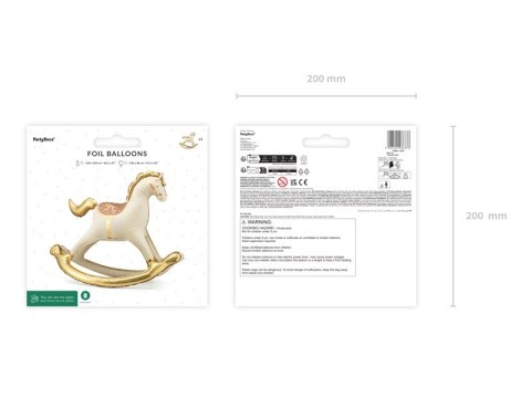 Balon foliowy Koń na biegunach - Złoto-kremowy, 118x104 cm