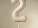 Balon foliowy Matowa Cyfra '2', 86cm, jasny beż
