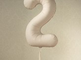 Balon foliowy Matowa Cyfra '2', 86cm, jasny beż