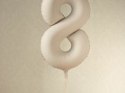 Balon foliowy Matowa Cyfra '8', 86cm, jasny beż