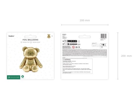Balon foliowy Miś - Złoty, 43x53 cm