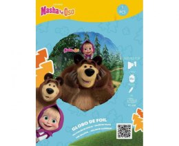 Balon foliowy, Różnokolorowy, Masza i Niedźwiedź 46 cm pakowany