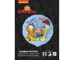 Balon foliowy okrągły Kot Garfield, 46 cm pakowany