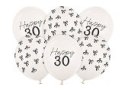 Balony 30 cm, zestaw na 30 urodziny, Pastel Off-white