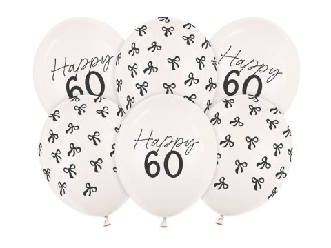 Balony 30 cm, zestaw na 60 urodziny, Pastel Off-white