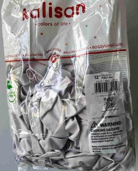 Balony Kalisan Macaron Soft Lilac, fioletowy, 30cm, 100 szt.