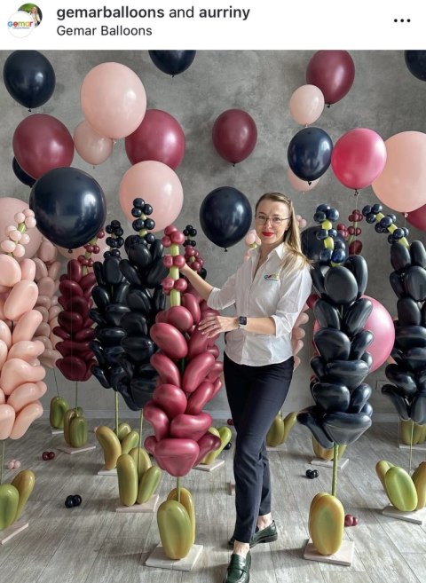 Balony Pastelowe Gemar 13" Granatowe Navy, 33cm, 50 szt.