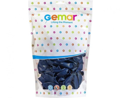 Balony Pastelowe Gemar 13" Granatowe Navy, 33cm, 50 szt.