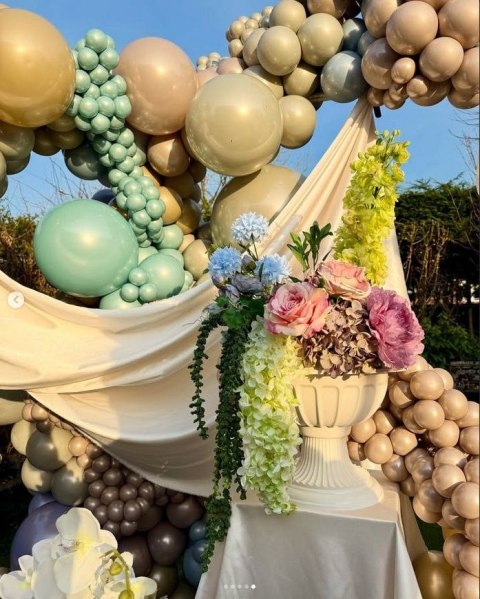 Balony lateksowe Kalisan AURA Beige Cream, beżowe, kremowe, 60cm, 2szt.