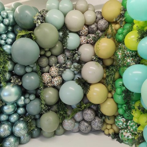 Balony lateksowe Kalisan Retro Olive, zielony, 45cm, 25 szt.