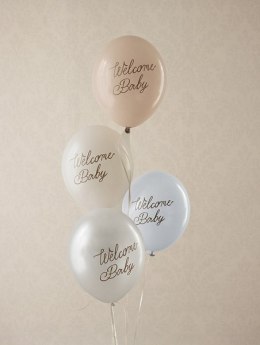Balony lateksowe Welcome Baby, Narodziny, baby shower 30 cm, 6 szt.