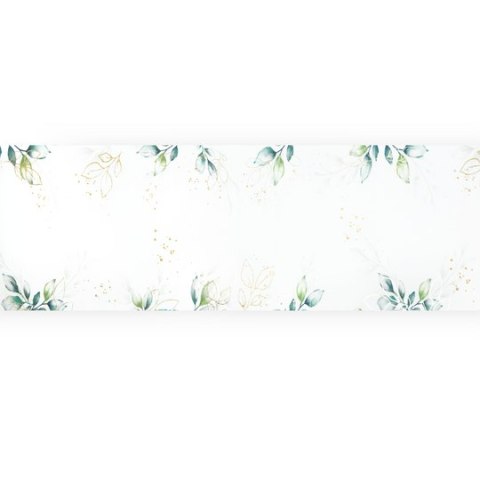 Bieżnik na stół liście ze złotym motywem roślinnym 275 x 28 cm