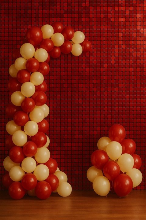 Panel cekinowy dekoracyjny czerwony, 30cm