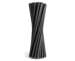 Rurki słomki wielokrotnego użytku, czarne, 7,5x190 mm, 200 szt.