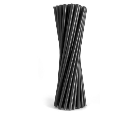 Rurki słomki wielokrotnego użytku, czarne, 7,5x190 mm, 200 szt.
