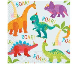 Serwetki papierowe impreza dinozaurów, Dino Party, 33 cm, 20 szt.
