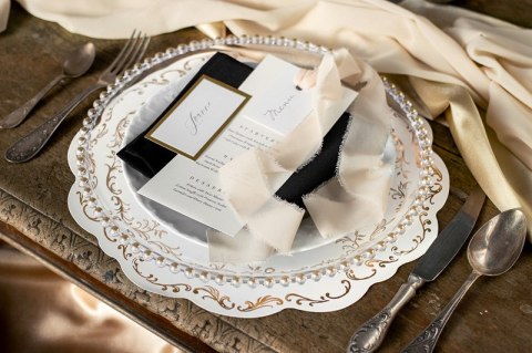 Wstążka szyfonowa, jasny beż, 40mm, 5m, 3 szt.