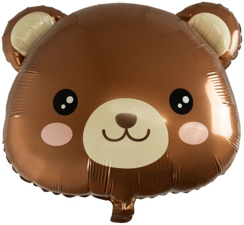 Balon Foliowy Głowa Misia Brązowy 40x34 cm