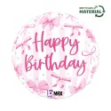 Balon foliowy Kokarda Różowy Pretty Pink Bow Birthday 45 cm
