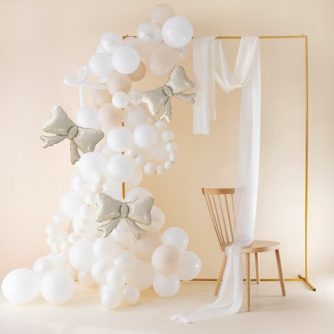 Balon foliowy Kokardki beżowy 55 x 42cm 3szt