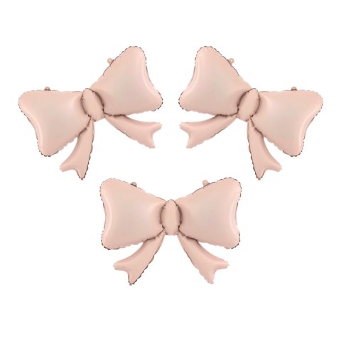 Balon foliowy Kokardki różowy szampański 55 x 42cm 3szt