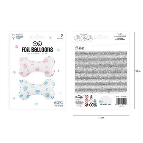 Balon foliowy Kostka dla psa 39 x 62 cm 2 szt