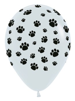 Balony lateksowe Sempertex Biały Łapki, Psi Patrol 30 cm, 25 szt.