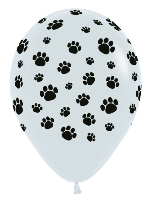 Balony lateksowe Sempertex Biały Łapki, Psi Patrol 30 cm, 25 szt.