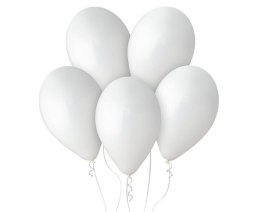 Balony lateksowe pastelowe, Gemar Białe White, 33cm, 50szt.