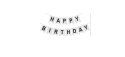 Baner Girlanda urodzinowa Happy Birthday Srebrny Czarny 180 cm