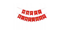 Baner Happy Birthday Czerwony 180cm