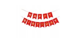 Baner Happy Birthday Czerwony 180cm