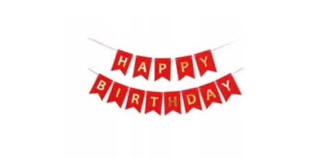 Baner Happy Birthday Czerwony 180cm