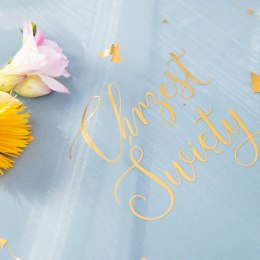 Bieżnik z Organzy Złoty na Chrzest Święty 30x500 cm