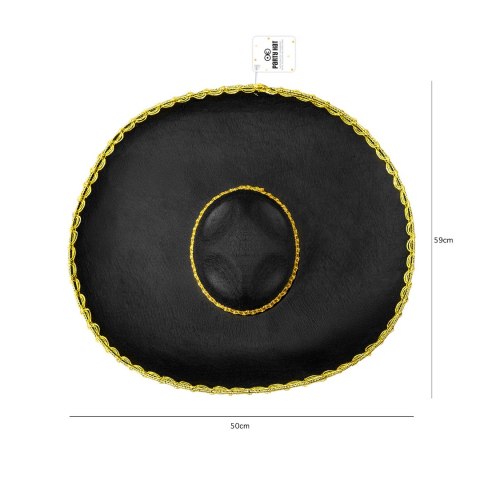 Kapelusz meksykański Sombrero ze złotym wykończeniem 60cm